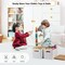 4 Pack Bamboo Lid Storage Bins - Stackable Plastic Containers for Organizing Desktop